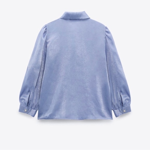 NWT ZARA Jeweled Button Down Shirt Small - Picture 3 of 7
